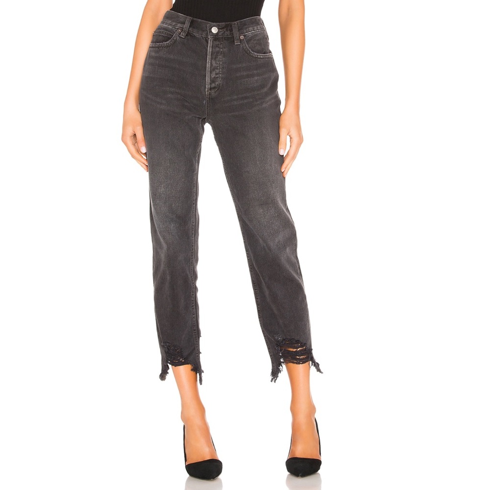 FREE PEOPLE CHEWED UP STRAIGHT LEG JEANS
